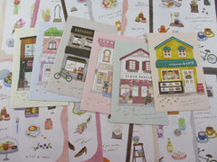 Cute Kawaii Mind Wave Town Village Shops Restaurant Boutique Coffee Bakery Letter Sets - Stationery Writing Paper Envelope Penpal