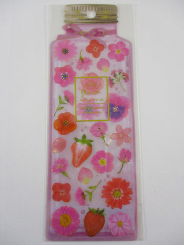 Cute Kawaii Qlia Fleur Arome Scented Flower Sticker Sheet - Pink Red - for Journal Planner Craft Organizer Calendar