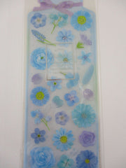 Cute Kawaii Qlia Fleur Arome Scented Flower Sticker Sheet - Blue - for Journal Planner Craft Organizer Calendar