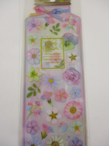 Cute Kawaii Qlia Fleur Arome Scented Flower Sticker Sheet - Pink Purple - for Journal Planner Craft Organizer Calendar
