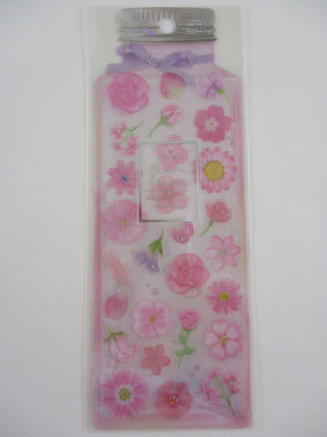 Cute Kawaii Qlia Fleur Arome Scented Flower Sticker Sheet - Pink - for Journal Planner Craft Organizer Calendar