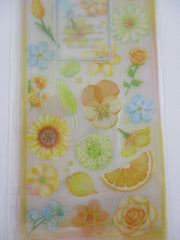 Cute Kawaii Qlia Fleur Arome Scented Flower Sticker Sheet - Bright Yellow - for Journal Planner Craft Organizer Calendar