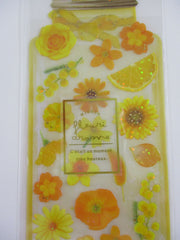 Cute Kawaii Qlia Fleur Arome Scented Flower Sticker Sheet - Yellow Orchid - for Journal Planner Craft Organizer Calendar