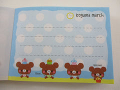 Cute Kawaii Mind Wave Bear Koguma March Mini Notepad / Memo Pad - Stationery Design Writing Collection