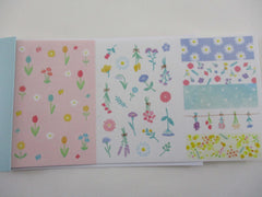 Cute Kawaii Qlia Sticker Sheet fold to mini booklet - Flowers - for Journal Planner Craft Organizer Calendar