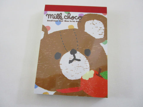 Cute Kawaii Q-Lia Bear Milk Choco Mini Notepad / Memo Pad - Stationery Designer Paper Collection
