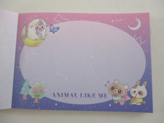 Cute Kawaii  Q-Lia Night Stars Animal Friends Mini Notepad / Memo Pad - Stationery Designer Paper Collection