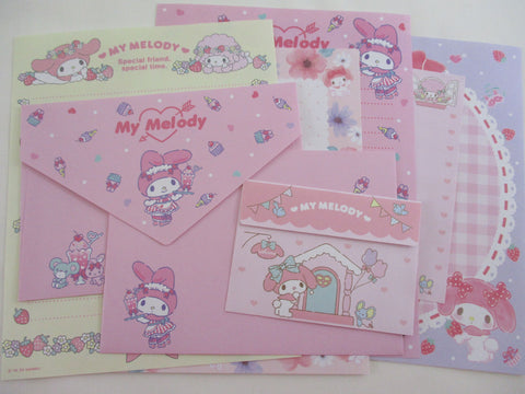 Cute Kawaii My Melody Strawberry Cafe Letter Sets - Penpal Stationery Writing Paper Envelope