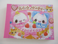 Cute Kawaii Crux Cat Strawberry Mini Notepad / Memo Pad - Stationery Designer Paper Collection