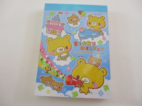 Cute Kawaii Crux Bear Melody Mini Notepad / Memo Pad - Stationery Designer Paper Collection