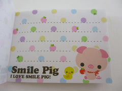 Cute Kawaii Q-Lia Pig Smile Mini Notepad / Memo Pad - Stationery Design Writing Collection