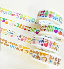 Cute Kawaii World Craft Washi / Masking Deco Tape - Fine Dining Cheese Wine - for Scrapbooking Journal Planner Craft