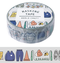 Cute Kawaii World Craft Washi / Masking Deco Tape - Ready for School Study College D - for Scrapbooking Journal Planner Craft