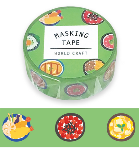 Cute Kawaii World Craft Washi / Masking Deco Tape - Food Donburi Ramen Rice Bowl - for Scrapbooking Journal Planner Craft