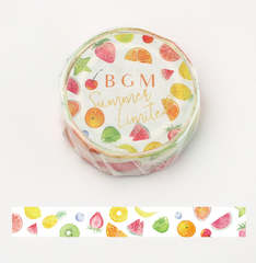 Cute Kawaii BGM Washi / Masking Deco Tape - Summer Limited series - Fresh Fruits - for Scrapbooking Journal Planner Craft