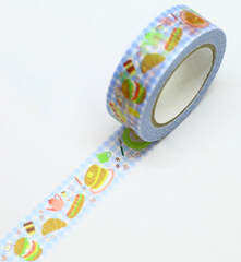 Cute Kawaii Saien Washi / Masking Deco Tape - Breakfast Food Egg Toast - for Scrapbooking Journal Planner Craft