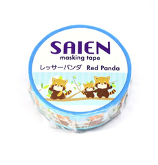 Cute Kawaii Saien Washi / Masking Deco Tape - Red Panda Racoon - for Scrapbooking Journal Planner Craft