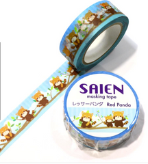 Cute Kawaii Saien Washi / Masking Deco Tape - Red Panda Racoon - for Scrapbooking Journal Planner Craft