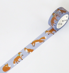 Cute Kawaii BGM Washi / Masking Deco Tape - Fox  ♥ - for Scrapbooking Journal Planner Craft