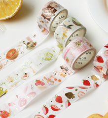 Cute Kawaii BGM Washi / Masking Deco Tape - Strawberry Sweets Teatime - for Scrapbooking Journal Planner Craft