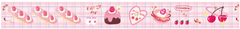 Cute Kawaii BGM Washi / Masking Deco Tape - Eat Me Strawberry Sweets Pink Cherries - for Scrapbooking Journal Planner Craft