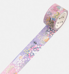 Cute Kawaii BGM Washi / Masking Deco Tape - Beautiful Spring Flower Garden - for Scrapbooking Journal Planner Craft