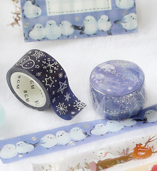 Cute Kawaii BGM Washi / Masking Deco Tape - Winter Limited Series - Birds - for Scrapbooking Journal Planner Craft