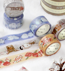 Cute Kawaii BGM Washi / Masking Deco Tape - Winter Limited Series - Birds - for Scrapbooking Journal Planner Craft