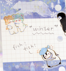 Cute Kawaii BGM Winter Limited Series Flake Stickers Sack - Penguin - for Journal Agenda Planner Scrapbooking Craft