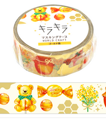 Cute Kawaii World Craft Washi / Masking Deco Tape - Sweet Honey Bear - for Scrapbooking Journal Planner Craft