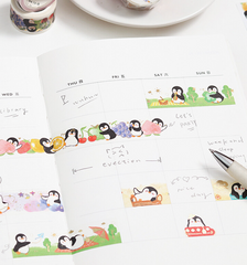 Cute Kawaii BGM Washi / Masking Deco Tape - Penguin ♥ Fruits - for Scrapbooking Journal Planner Craft