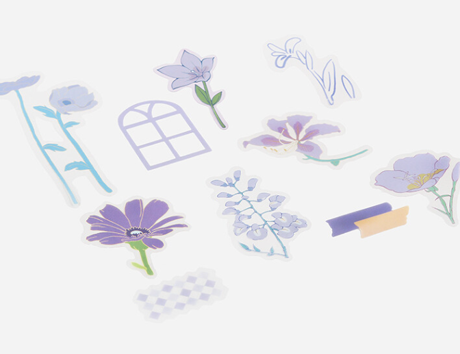 Cute Kawaii BGM Clear Flower Stickers Series Flake Stickers Sack - Ora –  Alwayz Kawaii