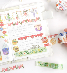 Cute Kawaii BGM Washi / Masking Deco Tape - Hearts Love - for Scrapbooking Journal Planner Craft