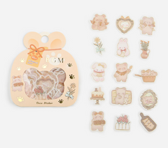 Cute Kawaii BGM Flake Stickers Sack - Bear Rabbit Soft - for Journal Agenda Planner Scrapbooking Craft