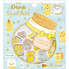 Cute Kawaii San-X CoroNya Cat Drop Seal Bits Style Flake Stickers Sack - for Journal Planner Agenda Craft Scrapbooking Collectible