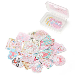 Collectible ૮ ・ﻌ・ა - Cute Kawaii Sanrio My Melody rabbit Flake Stickers in Mini Plastic Container 2018 - Collectible