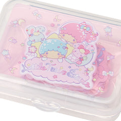 Collectible ૮ ・ﻌ・ა - Cute Kawaii Sanrio Little Twin Stars Flake Stickers in Mini Plastic Container 2018 - Collectible