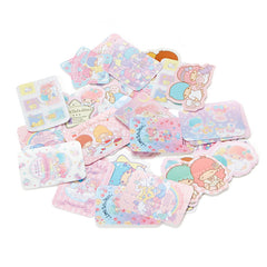 Collectible ૮ ・ﻌ・ა - Cute Kawaii Sanrio Little Twin Stars Flake Stickers in Mini Plastic Container 2018 - Collectible